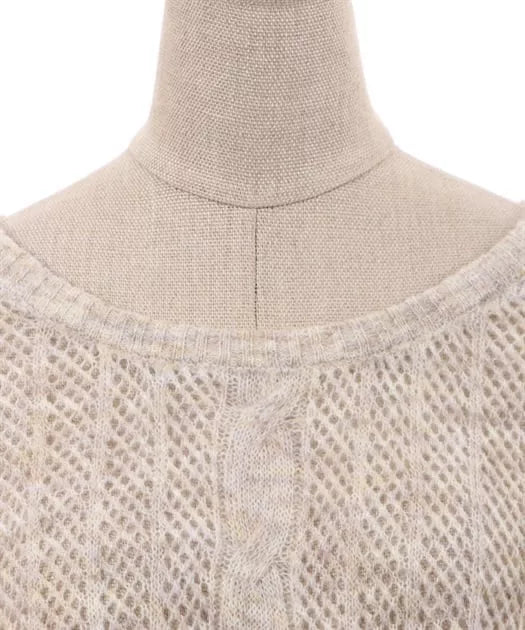 axes femme 2WAY 破損感的馬海毛針織衫 ［TP365］