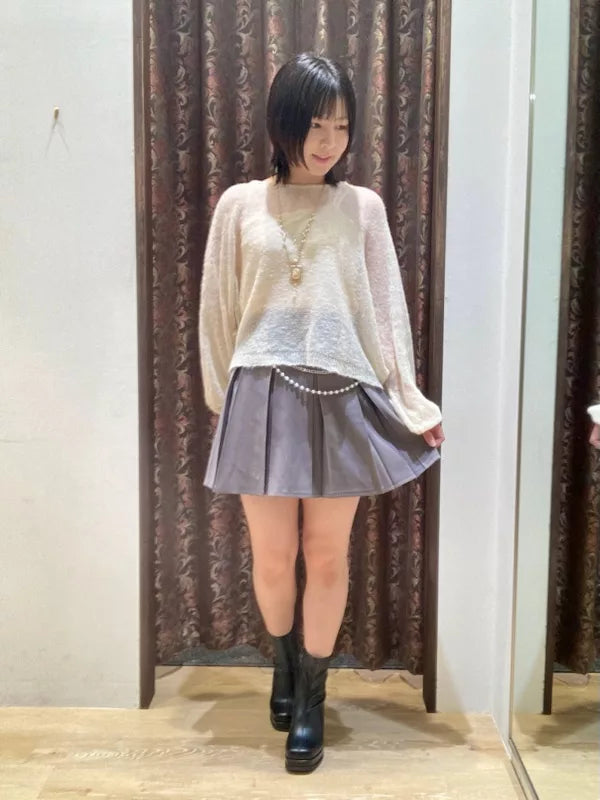 axes Femme 馬海毛後綁帶針織衫×小背心套裝 [TP364]