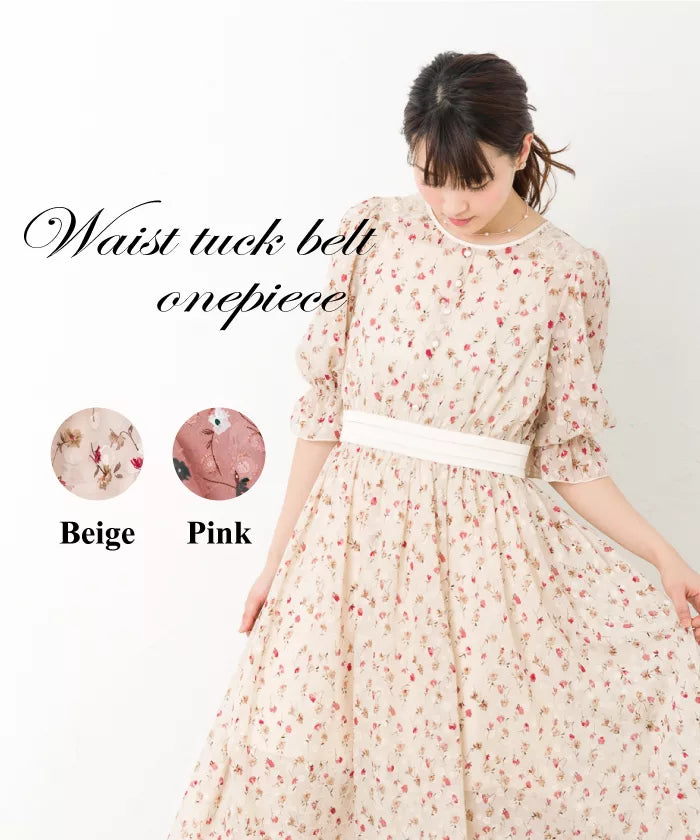 碎花雪紡連身裙 2色  [OP218]