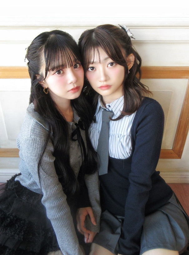 GRL 學院風襯衫式針織連身裙 2色 [OP0225]