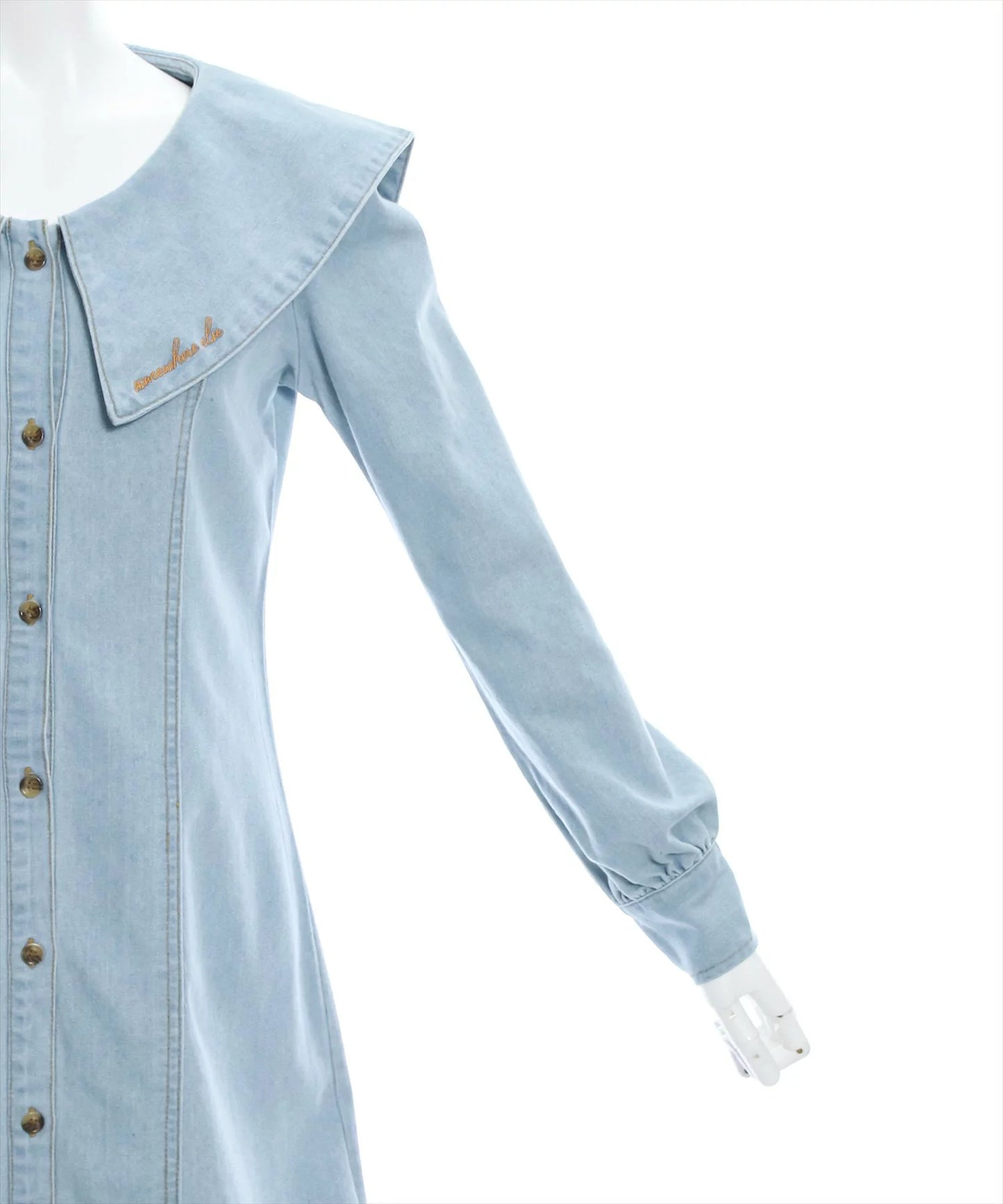 Clear 大領子牛仔連身裙 2色 [OP296]