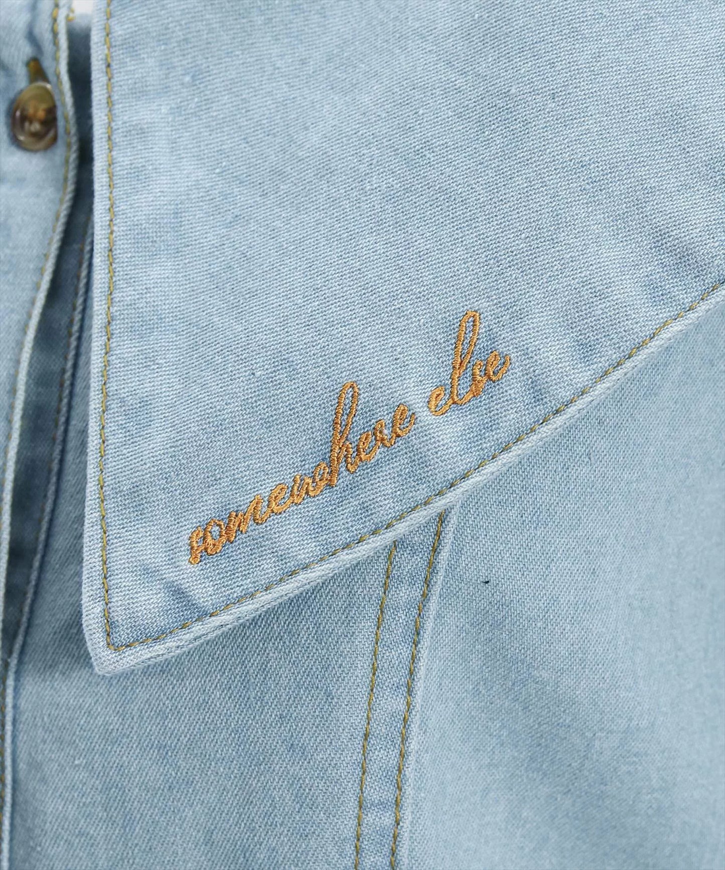 Clear 大領子牛仔連身裙 2色 [OP296]