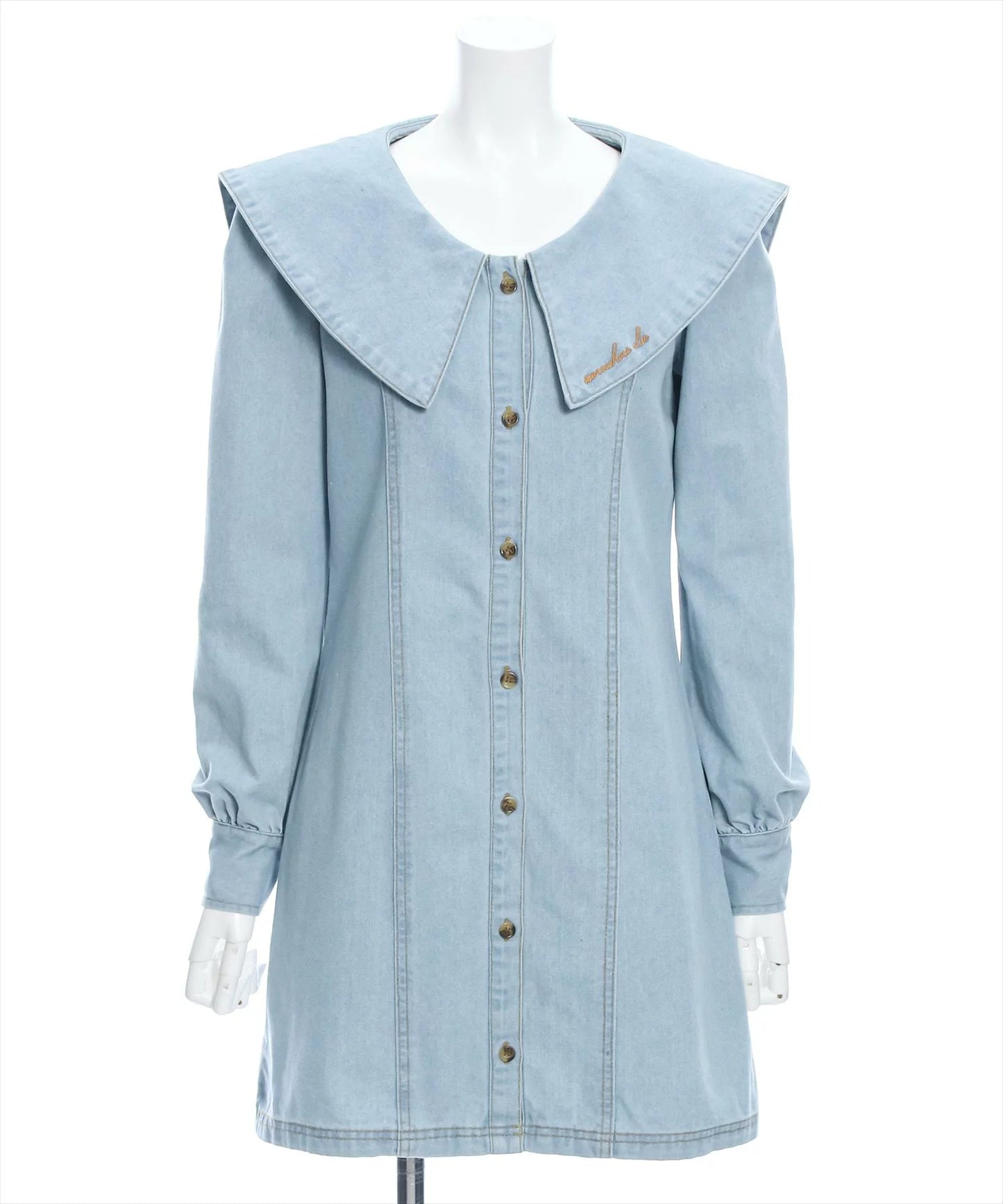 Clear 大領子牛仔連身裙 2色 [OP296]