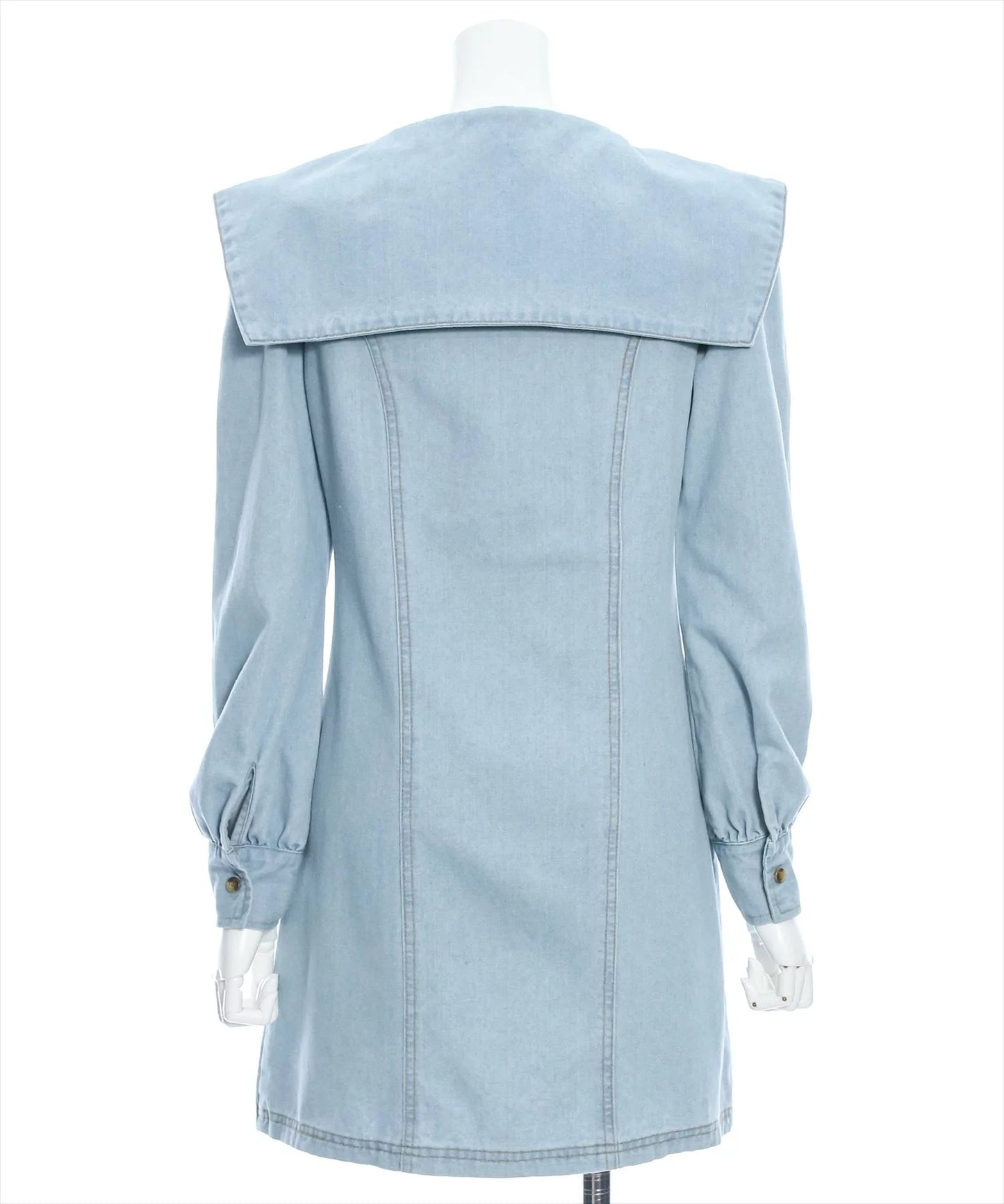 Clear 大領子牛仔連身裙 2色 [OP296]