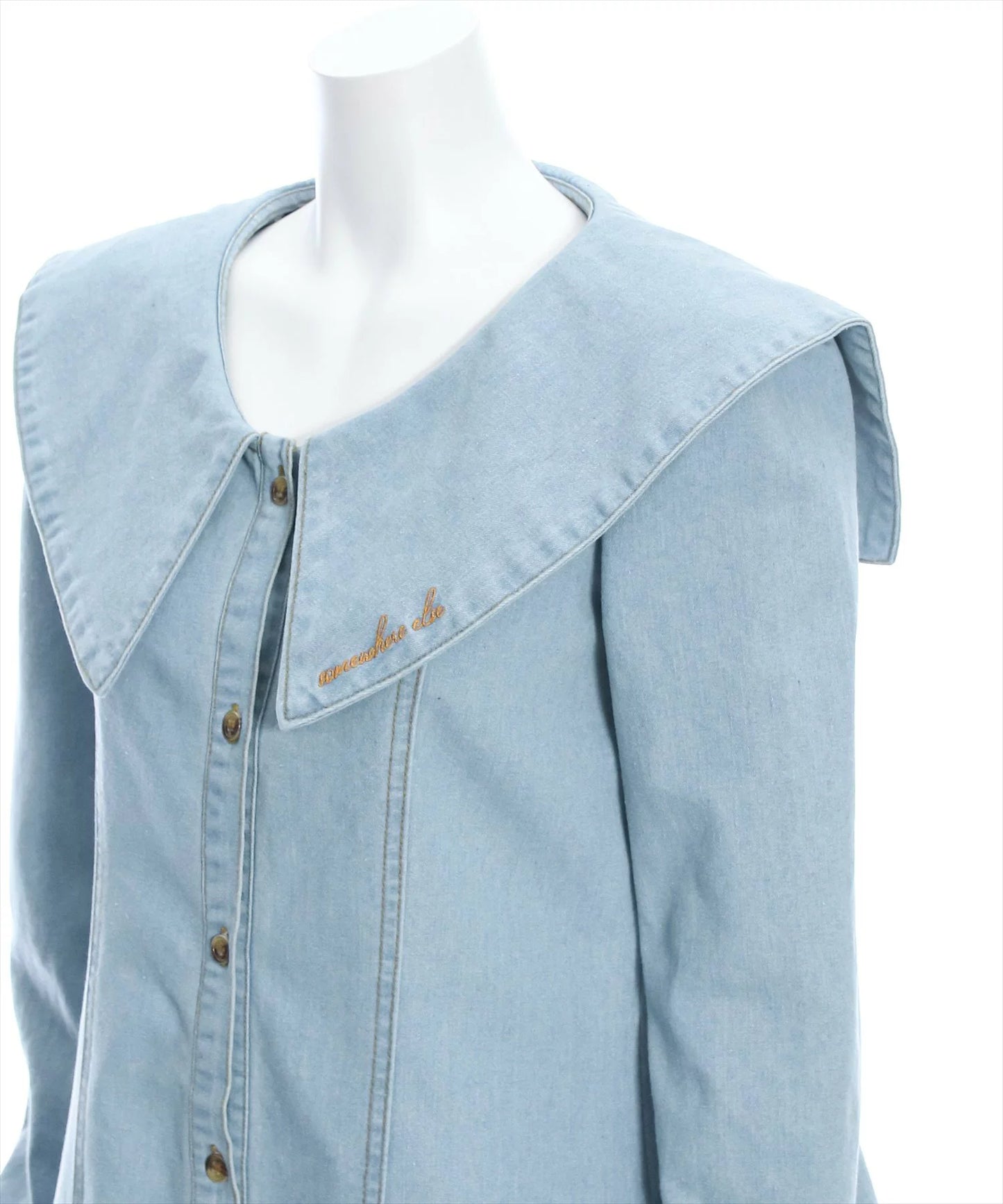 Clear 大領子牛仔連身裙 2色 [OP296]