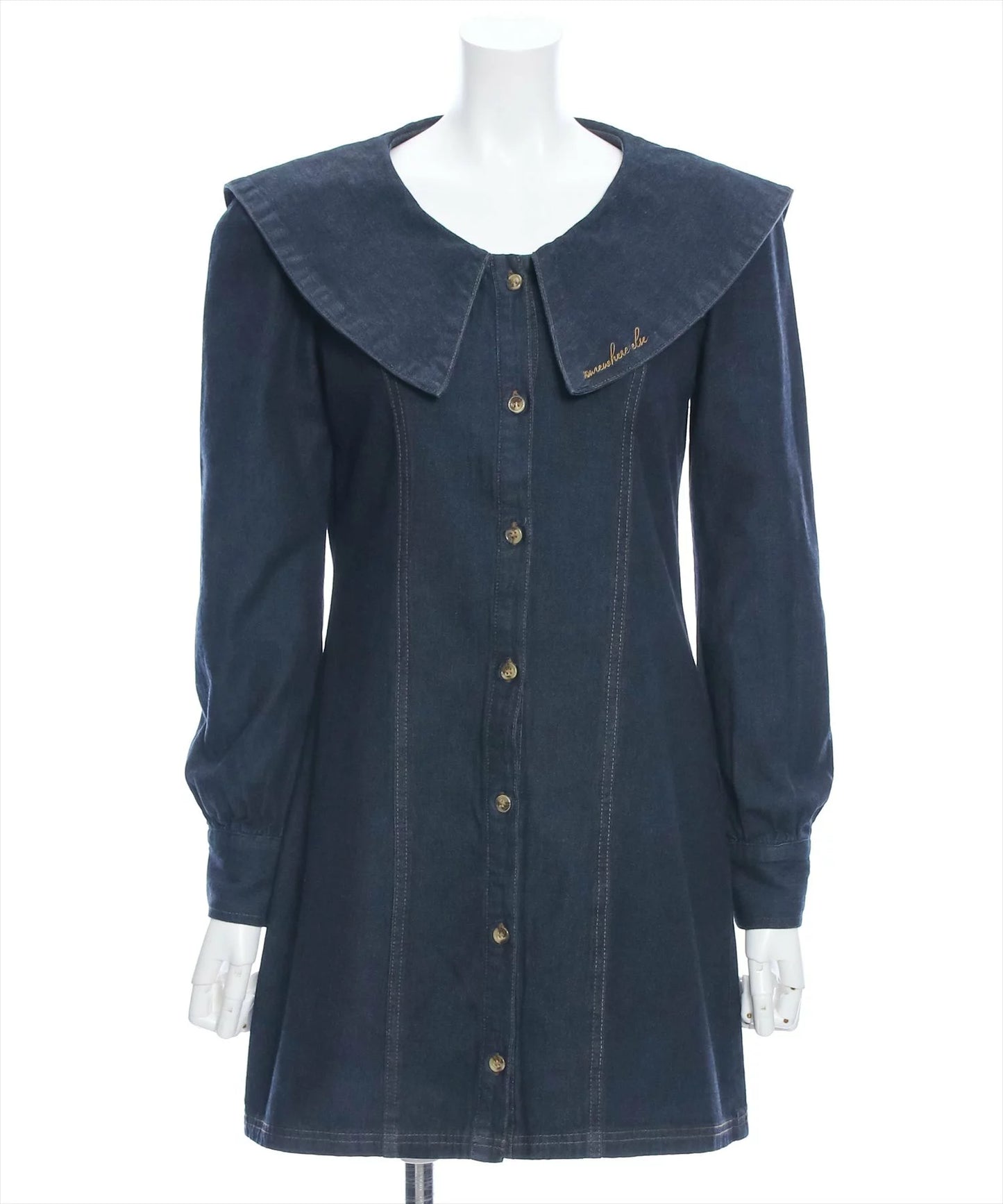 Clear 大領子牛仔連身裙 2色 [OP296]