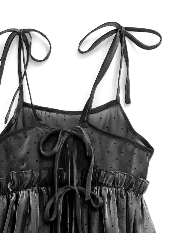 GRL 波點透明感吊帶連身裙 [OP082]