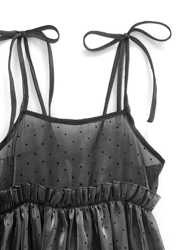 GRL 波點透明感吊帶連身裙 [OP082]