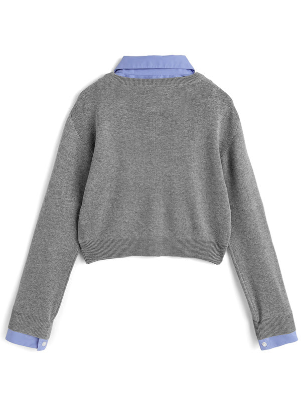 GRL 2way 菱形格紋襯衫層疊針織外套 2色 [TP0224]