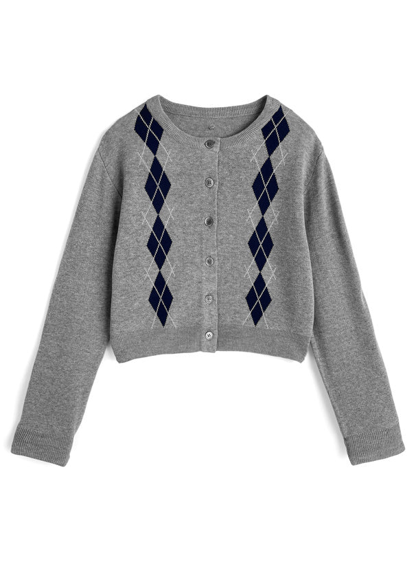 GRL 2way 菱形格紋襯衫層疊針織外套 2色 [TP0224]