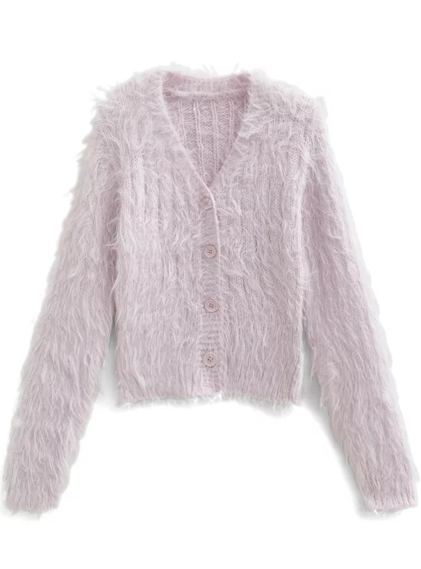 GRL 長毛絨絨針織外套 6色 [OT0172]