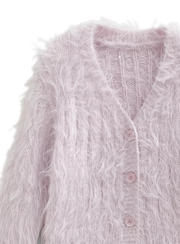 GRL 長毛絨絨針織外套 6色 [OT0172]