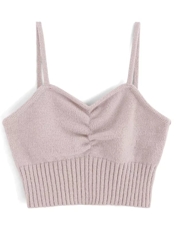 GRL 蝴蝶結胸針外套 x 吊帶針織套裝 4色 [TP0154]