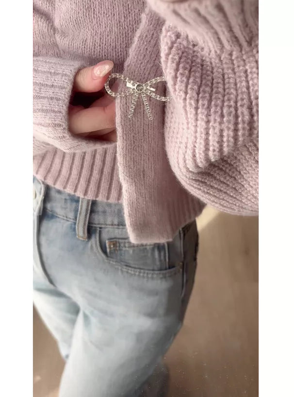 GRL 蝴蝶結胸針外套 x 吊帶針織套裝 4色 [TP0154]