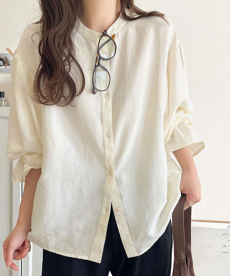 mily bilet 花卉刺繡領子襯衫 3色 [TP0232]