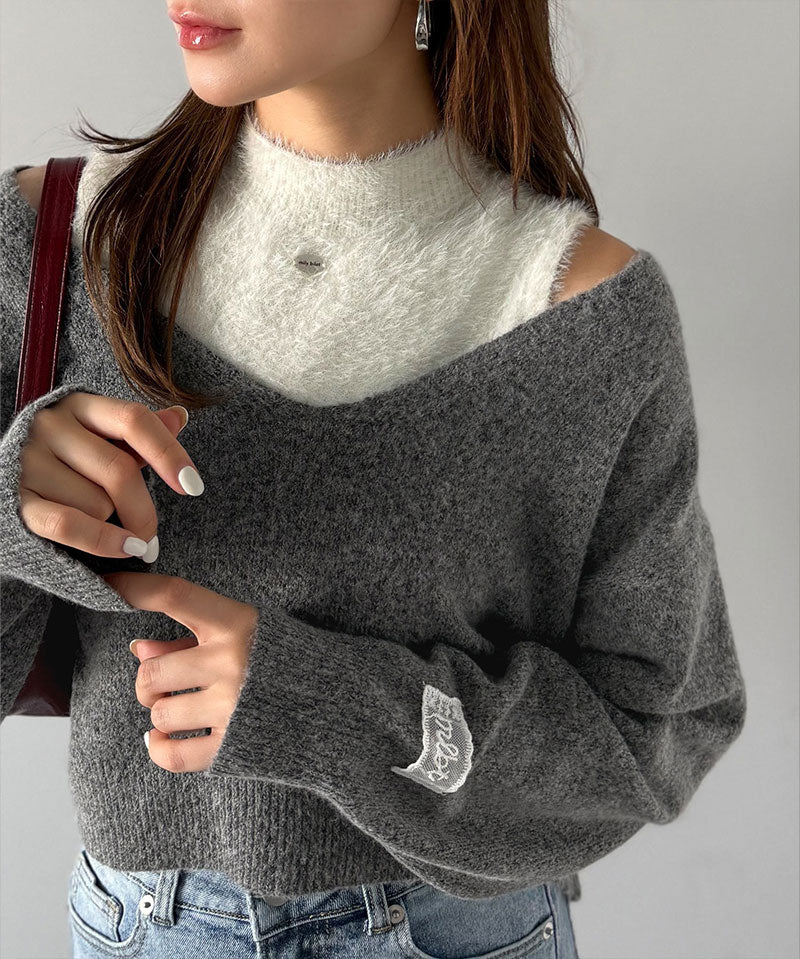 mily bilet 拼色針織上衣 3色 [TP0233]