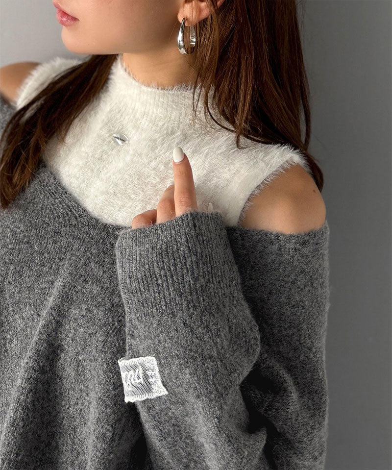 mily bilet 拼色針織上衣 3色 [TP0233]