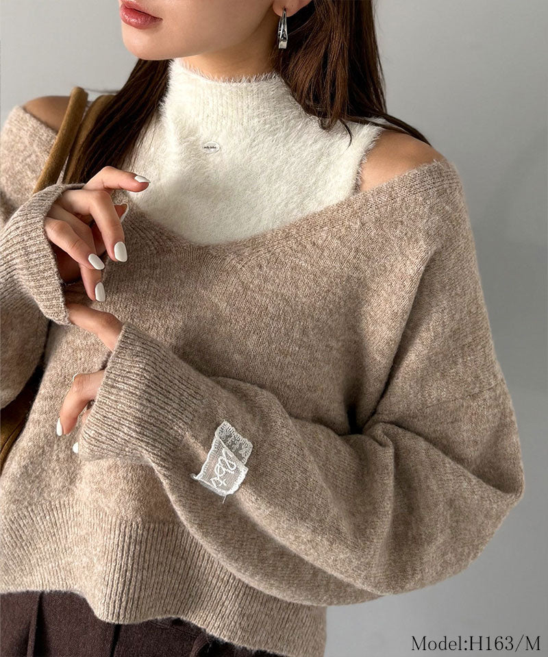 mily bilet 拼色針織上衣 3色 [TP0233]