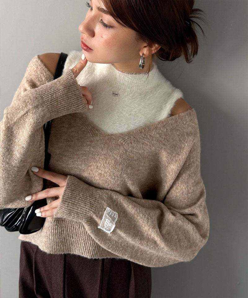 mily bilet 拼色針織上衣 3色 [TP0233]