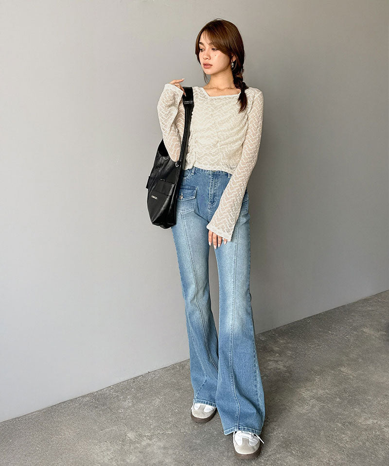 mily bilet 薄紗蕾絲上衣 3色 [TP0235]