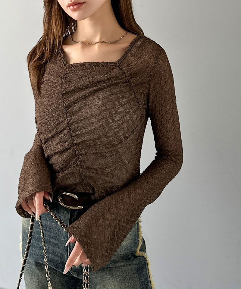 mily bilet 薄紗蕾絲上衣 3色 [TP0235]