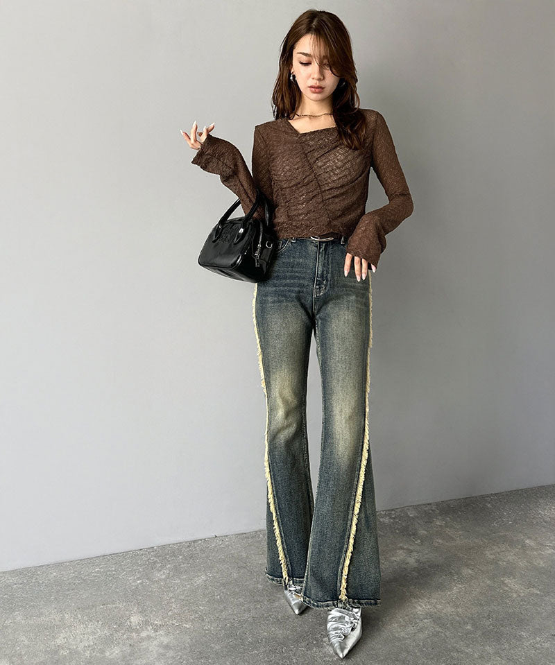 mily bilet 薄紗蕾絲上衣 3色 [TP0235]