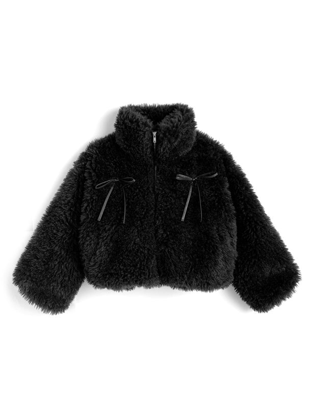 GRL 蝴蝶結毛毛外套 3色 [OT0214]