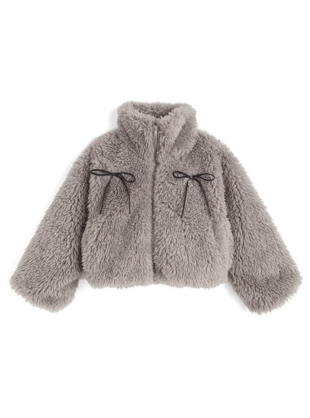 GRL 蝴蝶結毛毛外套 3色 [OT0214]