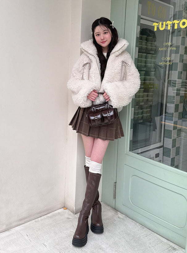 GRL 蝴蝶結毛毛外套 3色 [OT0214]