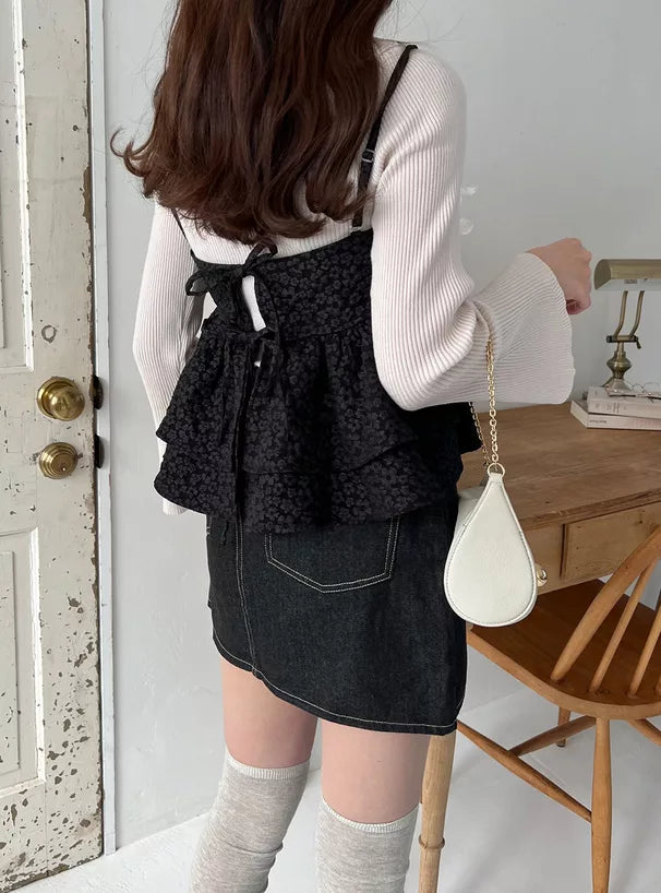 GRL 3way花花雙蝴蝶結吊帶胸衣 2色 [TP351]