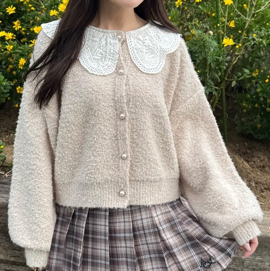 GRL 蕾絲領外套 3色 [OT0215]