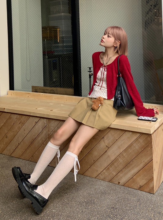 GRL 綁帶羅紋針織外套 3色 [OT273]