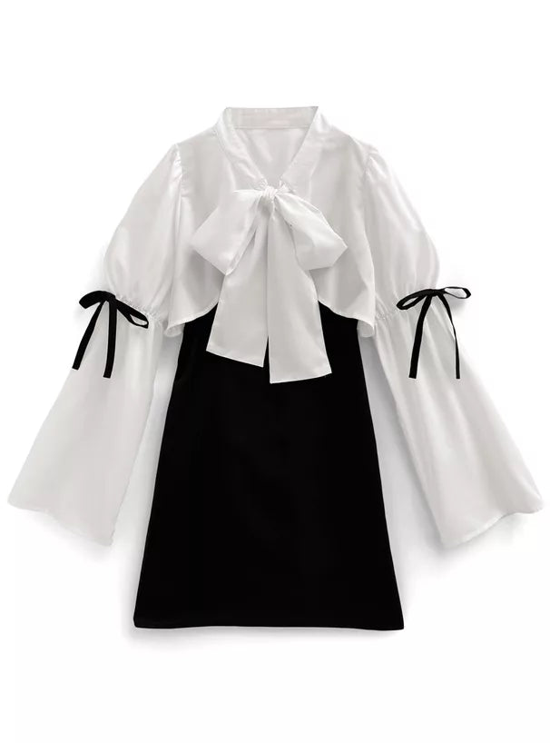 GRL 蝴蝶結襯衫 x 吊帶連身裙套裝 [OP0129]