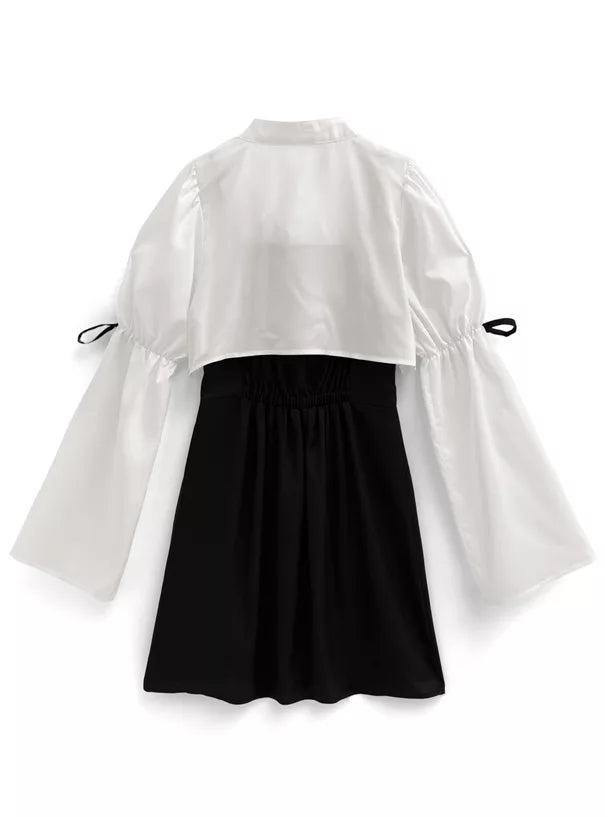 GRL 蝴蝶結襯衫 x 吊帶連身裙套裝 [OP0129]