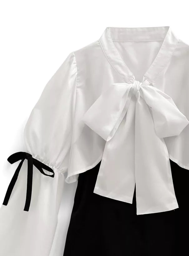 GRL 蝴蝶結襯衫 x 吊帶連身裙套裝 [OP0129]