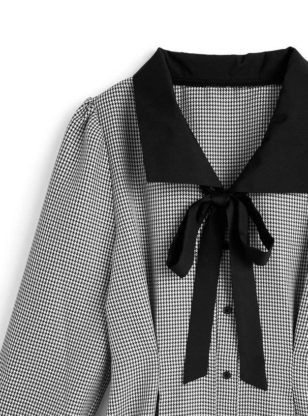 GRL 千鳥格蝴蝶結連身裙 [OP0221]