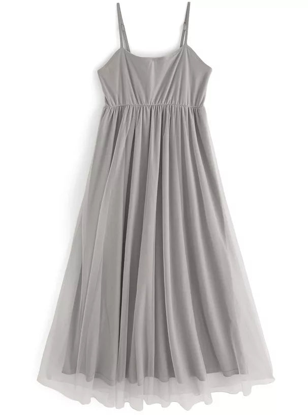 GRL 毛茸茸針織拉鍊上衣 x 薄紗連身裙套裝 [OP0134]