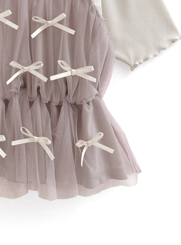 GRL 蝴蝶結薄紗拼接上衣 2色 [TP060]