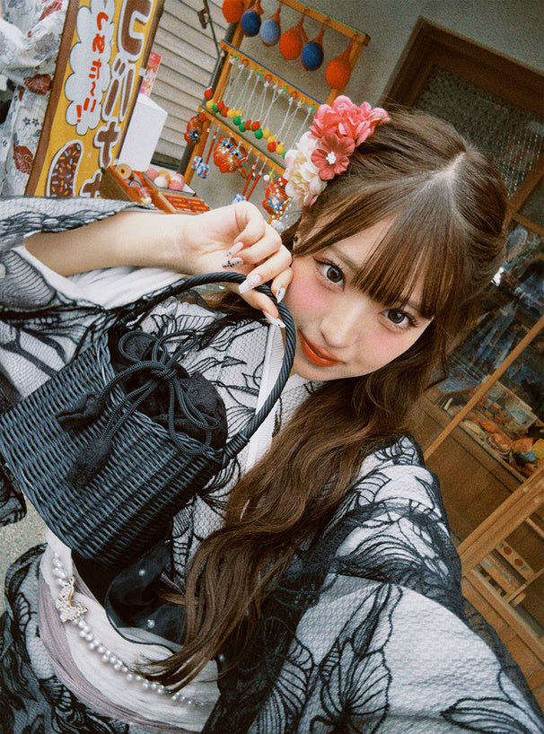 GRL 2way黑色薄紗花卉 3件組 [YKT15]