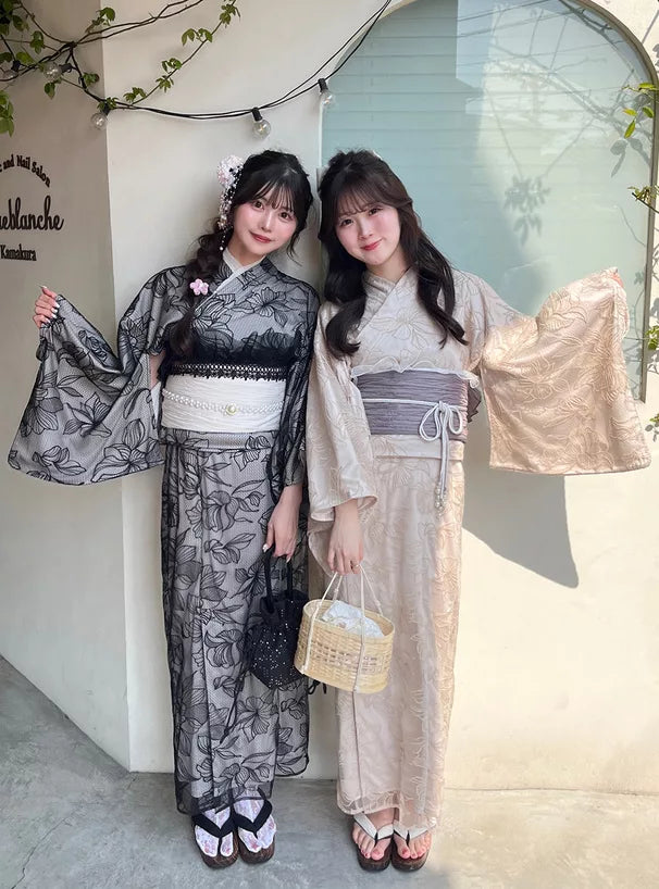 GRL 2way 薄紗花卉浴衣 3件組 [YKT12]