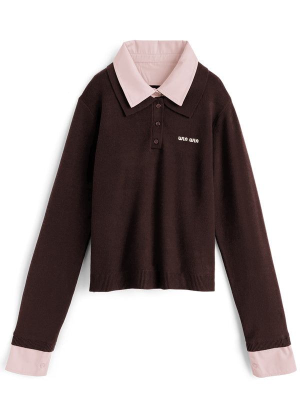 GRL 學院風翻領針織上衣 3色 [TP0223]