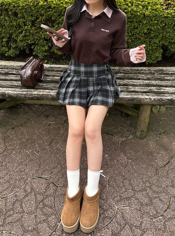 GRL 學院風翻領針織上衣 3色 [TP0223]