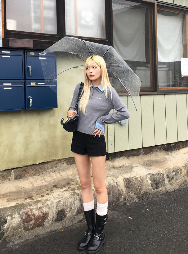 GRL 學院風翻領針織上衣 3色 [TP0223]