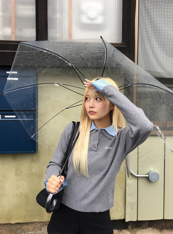 GRL 學院風翻領針織上衣 3色 [TP0223]