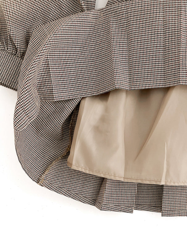 GRL 連腰帶格仔百摺連身裙 [OP154]