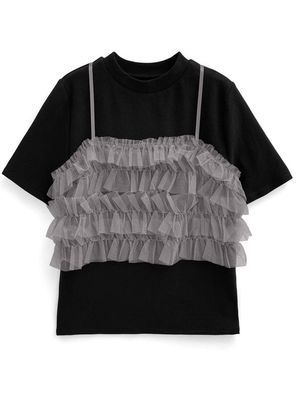 GRL Ruffle 吊帶胸衣 x 針織上衣套裝 [TP272]