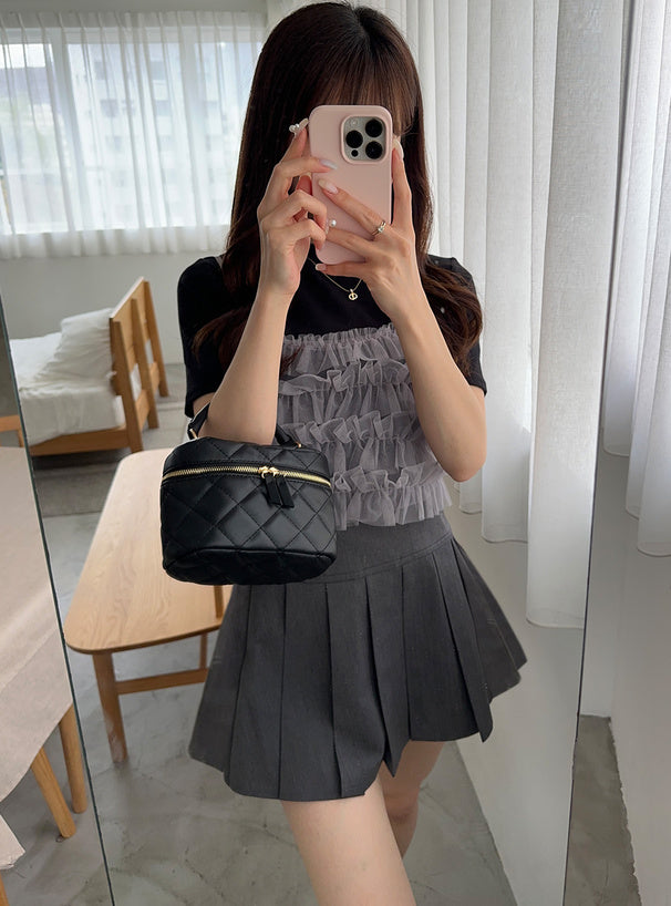 GRL Ruffle 吊帶胸衣 x 針織上衣套裝 [TP272]